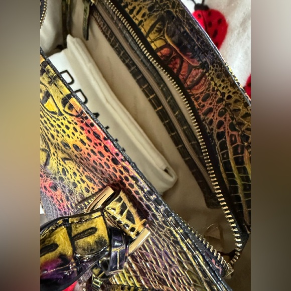 Brahmin Small Ashlee Satchel in Neon Lights Rtl $315 offering at 37% off retail - Picture 9 of 11